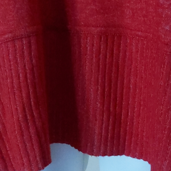 Per Se Womens Plus Size 2X Vibrant Red Coral Soft Long Sleeve Sweater - Picture 8 of 11